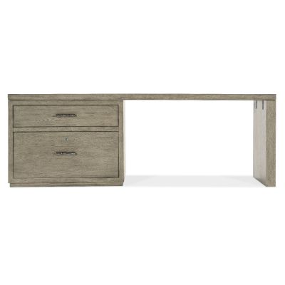 Hooker Linville Falls Desk - 84in Top-Lateral File and Leg in Medium Wood