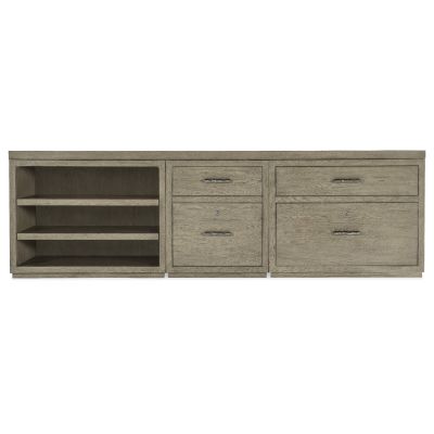 Hooker Linville Falls Credenza - 96in Top-Small File-Lateral File and Open in Medium Wood
