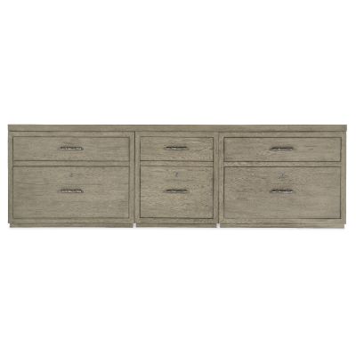 Hooker Linville Falls Credenza - 96in Top-Small File and 2 Lateral Files in Medium Wood