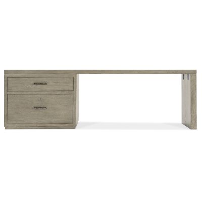 Hooker Linville Falls Desk - 96in Top-Large File and 1 Leg in Medium Wood