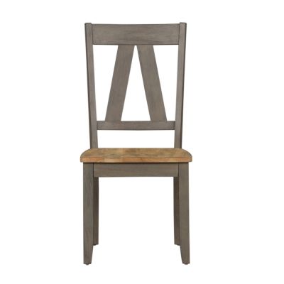 Liberty Furniture Lindsey Farm Splat Back Side Chair in Gray
