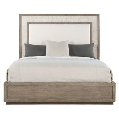 Hooker Serenity Rookery Cal King Upholstered Panel Bed in Grays