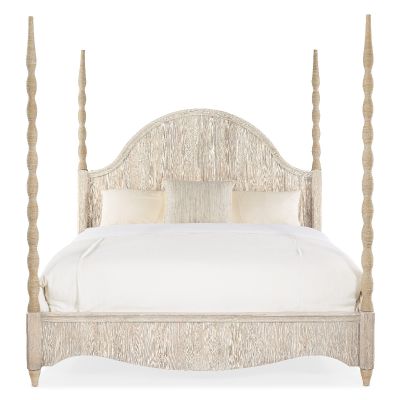 Hooker SerenityJetty Cal King Poster Bed in Light Wood