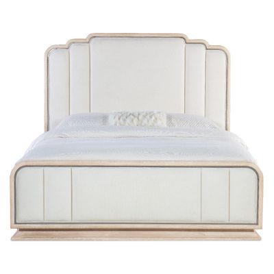 Hooker Nouveau Chic King Upholstered Bed in Light Wood