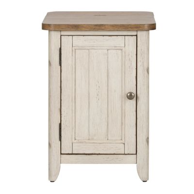Liberty Furniture Farmhouse Reimagined Door Chair Side Table in White