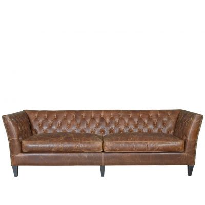 Universal Furniture Curated Espreso Leather Duncan Sofa