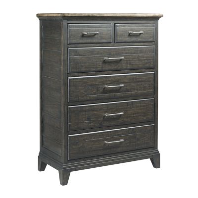 Kincaid Plank Road Devine Six Drawer Bedroom Chest in Charcoal Finish