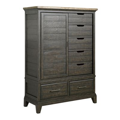 Kincaid Plank Road Wheeler Door Chest in Charcoal Finish