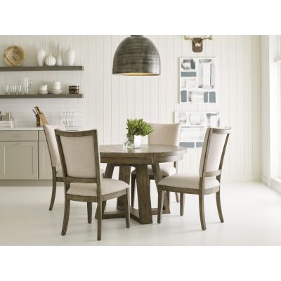Kincaid Plank Road 50 Inch Extendable Button Round Dining Room Set