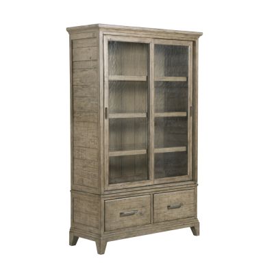 Kincaid Plank Road 50 Inch Wide Darby Display China Cabinet in Natural Finish