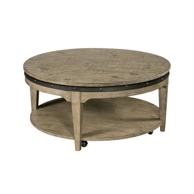 Kincaid Plank Road Artisans Round Cocktail Table in Natural Finish