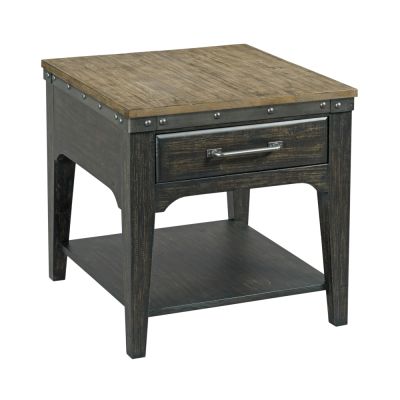 Kincaid Plank Road Artisans Rectangular Drawer End Table in Charcoal Finish