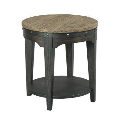 Kincaid Plank Road Artisans Round End Table in Charcoal Finish