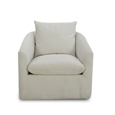Liberty Furniture Saxton Uph Swivel Accent Chair in Ivory