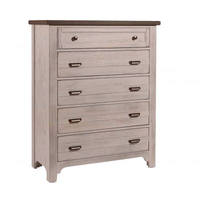 Vaughan Bassett Bungalow Five Drawer Chest in Dover Gray