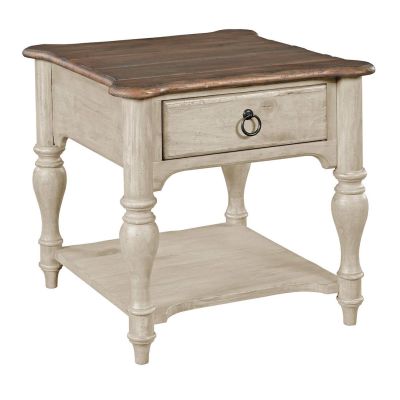Kincaid Weatherford- Cornsilk End Table in white