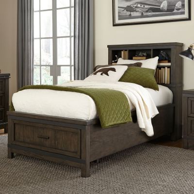 Liberty Furniture Thornwood Hills Kids Bookcase Twin Bed in Brown