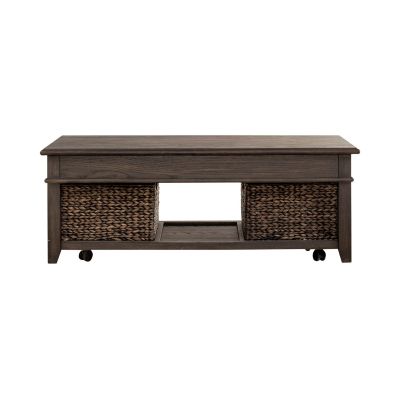 Liberty Furniture Mill Creek Lift Top Cocktail Table in Peppercorn