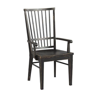 Kincaid Mill House Cooper Arm Chair-Anvil Finish in dark  brown