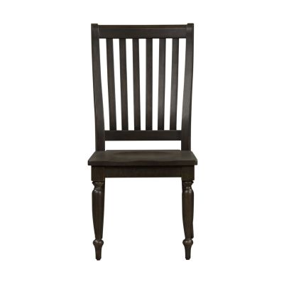 Liberty Furniture Harvest Home Slat Back Side Chair in Black