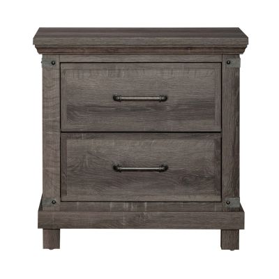 Liberty Furniture Lakeside Haven Night Stand w/ Charging Station in Brownstone