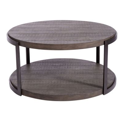 Liberty Furniture Modern View Round Cocktail Table in Gauntlet Gray