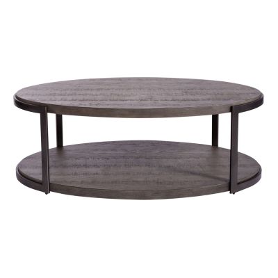 Liberty Furniture Modern View Oval Cocktail Table in Gauntlet Gray