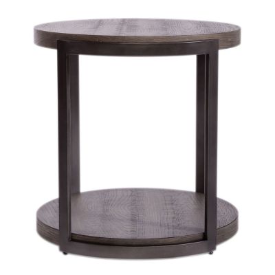 Liberty Furniture Modern View Round End Table in Gauntlet Gray