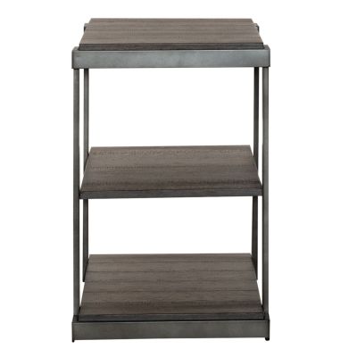 Liberty Furniture Modern View Tiered End Table in Gauntlet Gray