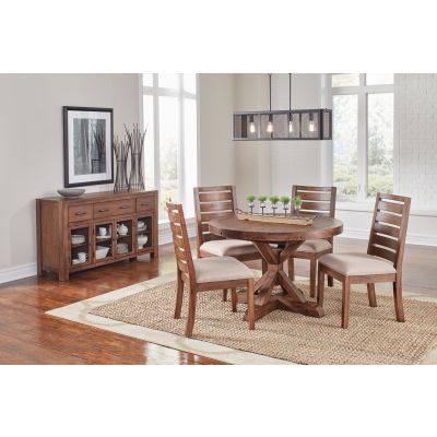 A-America Anacortes 62'' Extendable Oval Pedestal Round Dining Table in Mahagony