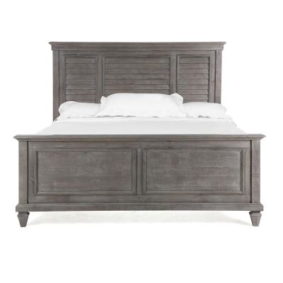 Magnussen Furniture Lancaster Queen Shutter Panel Bed in Dovetail Grey