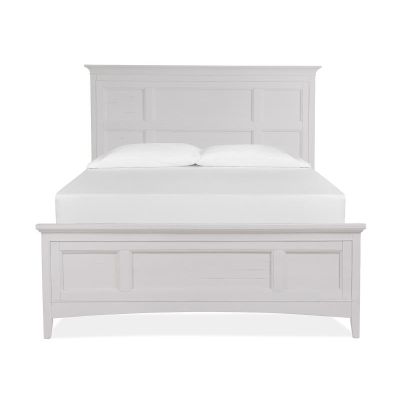 Magnussen Furniture Heron Cove Panel Bed with Storage Rails in Chalk White