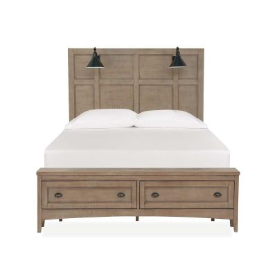 Magnussen Furniture Paxton Place Lamp Panel Storage Bed in Dovetail Grey