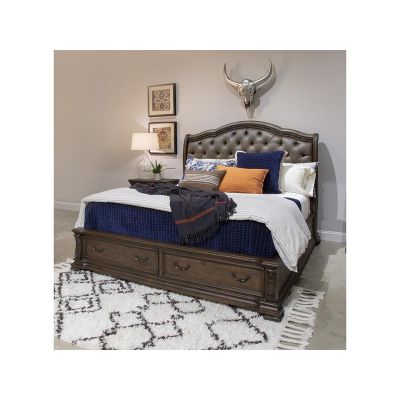 Magnussen Furniture Durango Sleigh Storage Bed w/Upholstered HB Bedroom Set