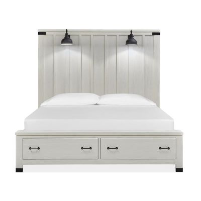 Magnussen Furniture Harper Springs Panel Storage Bed in Silo White 