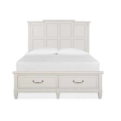 Magnussen Furniture Willowbrook Panel Storage Bed in Egg Shell White