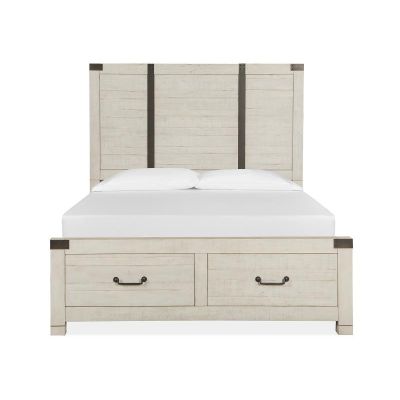 Magnussen Furniture Chesters Mill Panel Storage Bed in Alabaster