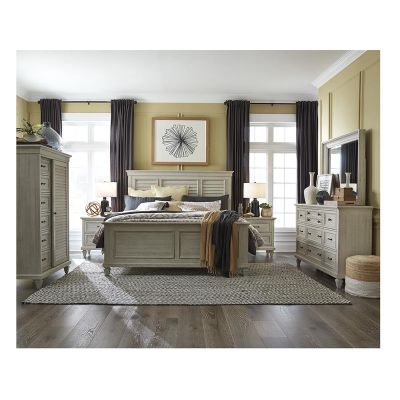 Magnussen Furniture Newport Alabaster Shutter Panel Bedroom Set