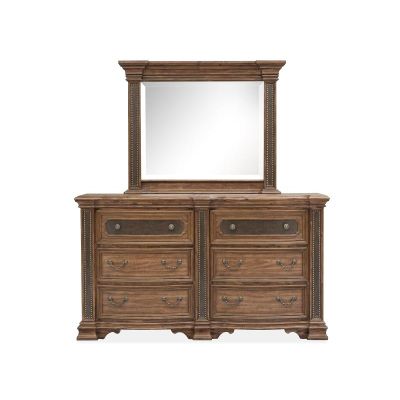 Magnussen Furniture Lariat Double Drawer Dresser in Roasted Pecan Saddle Brown