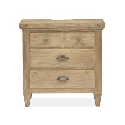 Magnussen Furniture Lynnfield Drawer Nightstand in Weathered Fawn