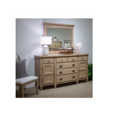 Magnussen Furniture Lynnfield Landscape Mirror in Weathered Fawn