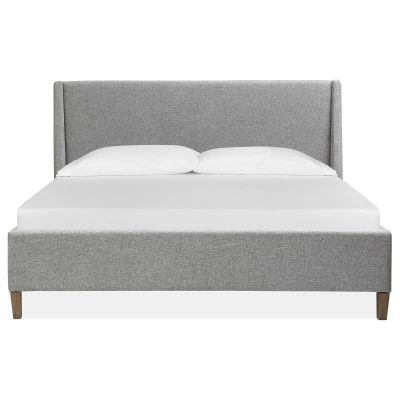 Magnussen Furniture Lindon Grey Upholstered Island Bed in Sauve Pebble