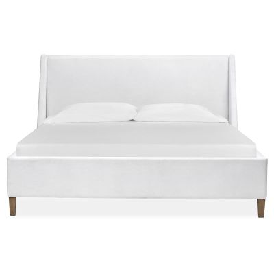 Magnussen Furniture Lindon White Upholstered Island Bed in Sauve Blanco