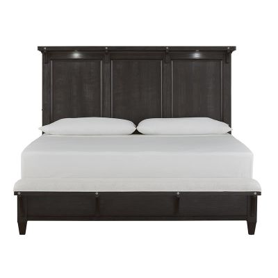 Magnussen Furniture Sierra Lighted Panel Bed w/Uph.FB in Obsidian