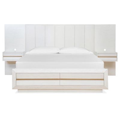 Magnussen Furniture Avondale Wall Upholstered Bed w/Storage in Quartz