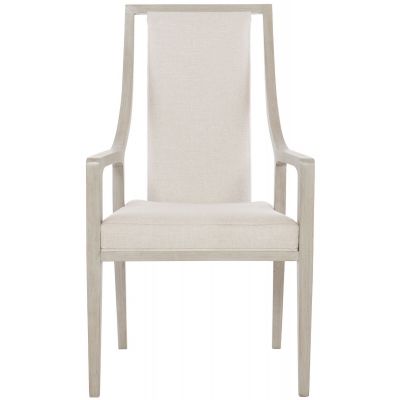 Bernhardt Axiom Slat Back Dining Arm Chair in Linear Gray
