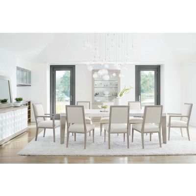 Bernhardt Axiom Linear Gray and White Top Dining Room Set