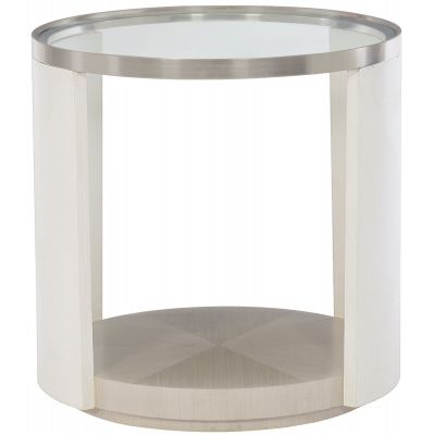 Bernhardt Axiom Round Chairside Table in Two Tone