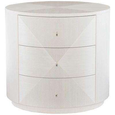 Bernhardt Axiom Round Chairside Table in Linear White