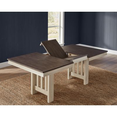 A-America Bremerton 60 Inch Extendable Two tone Trestle Rectangular Dining Table